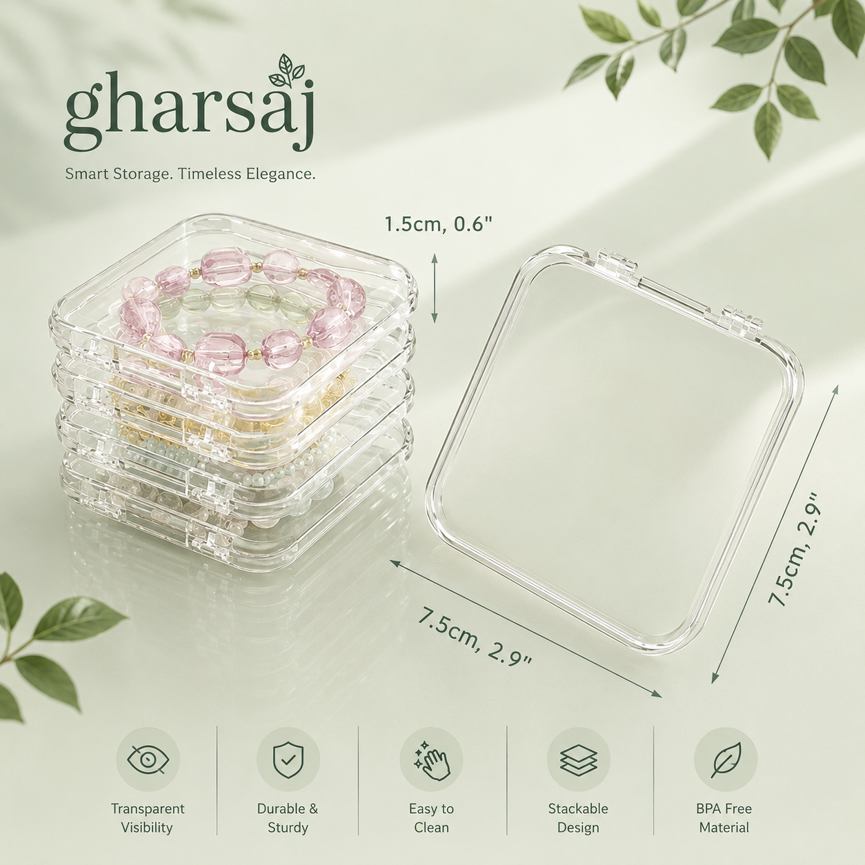 GHARSAJ™ Luxury Acrylic Jewellery Organizer