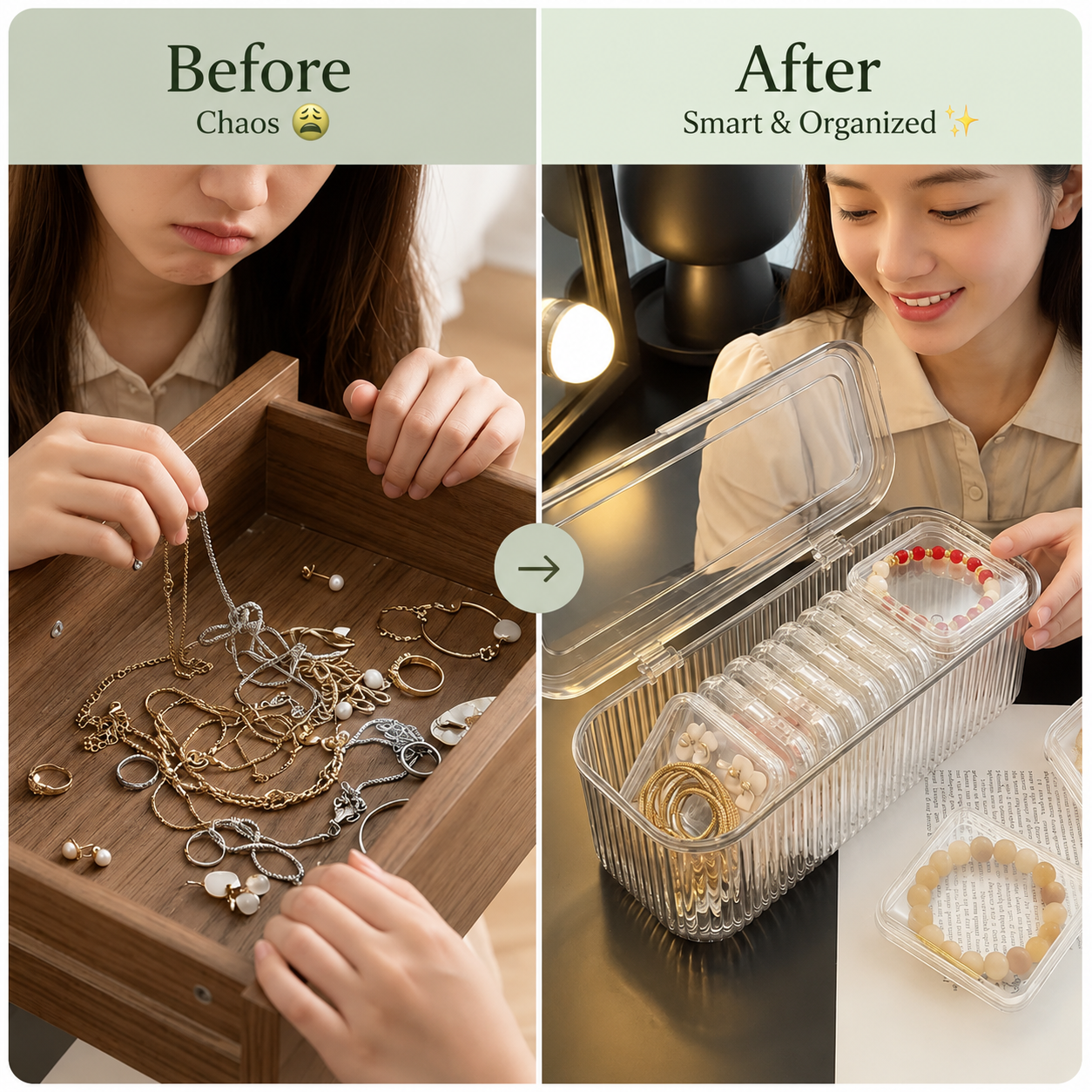 GHARSAJ™ Luxury Acrylic Jewellery Organizer