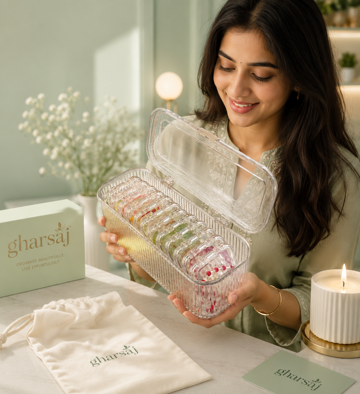 GHARSAJ™ Luxury Acrylic Jewellery Organizer